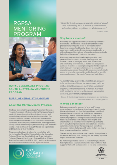 RGPSA Mentoring Program Brochure